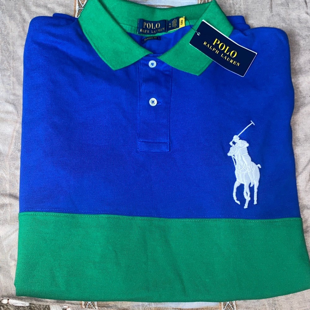 Ralph Lauren Classic Fit Polo in Blue and Green